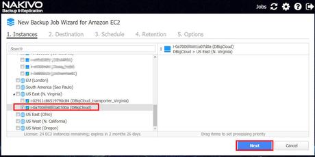 Backups de instancias EC2 con Nakivo B&R en AWS - Creación de jobs Gestión de backups en AWS con Nakivo