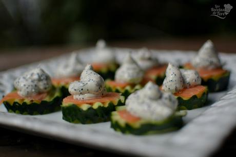 Aperitivo de pepino con crème fraîche