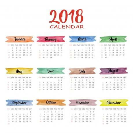 Descarga 10 calendarios 2018 gratis editables para imprimir calendarios 2018 gratis de pared multicolor