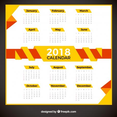 Descarga 10 calendarios 2018 gratis editables para imprimir calendarios 2018 gratis color amarillo para imprimir