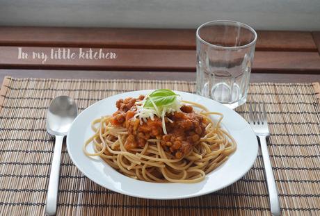 Boloñesa vegana de lentejas