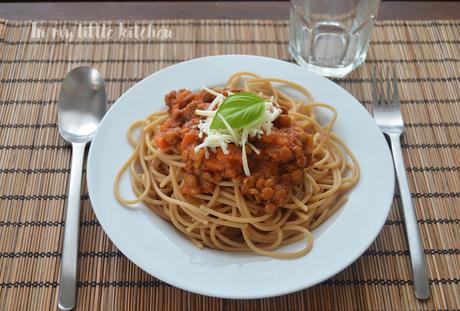 Boloñesa vegana de lentejas