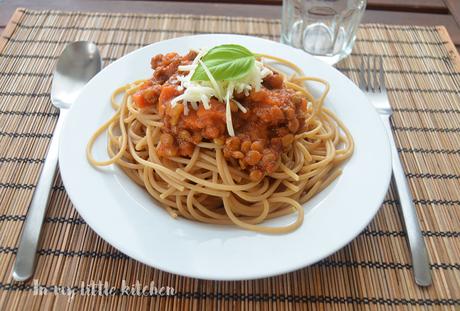 Boloñesa vegana de lentejas