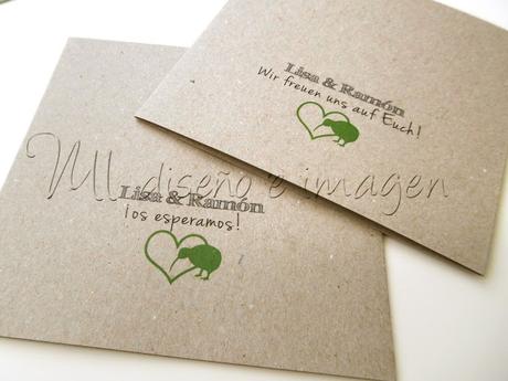 Invitaciones kraft y verde