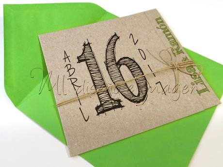 Invitaciones kraft y verde