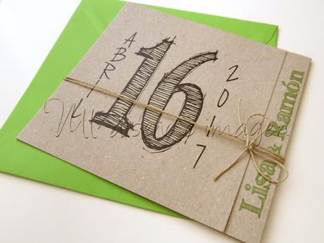 Invitaciones kraft y verde