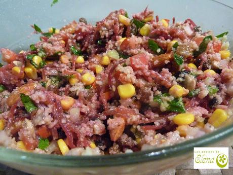 Ensalada de cuscús con espinacas