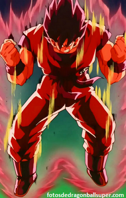 goku utiliza el triple kaioken x10