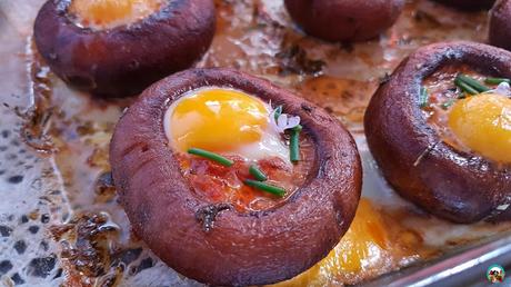 Champiñones rellenos con chorizo vegetal