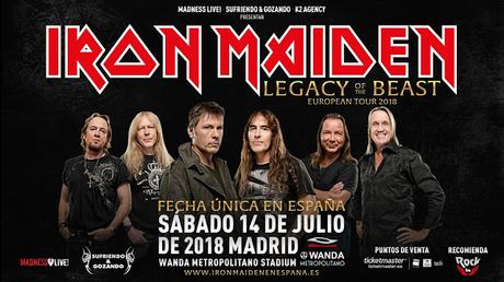 Iron Maiden estrenarán el Estadio Wanda Metropolitano de Madrid el 14 de julio de 2018