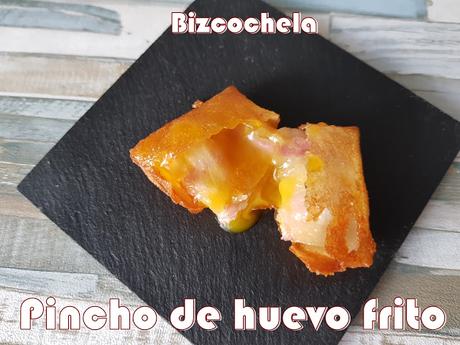 PINCHO DE HUEVO FRITO CON PATATAS Y BACON