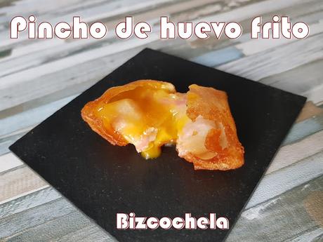 PINCHO DE HUEVO FRITO CON PATATAS Y BACON