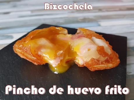 PINCHO DE HUEVO FRITO CON PATATAS Y BACON