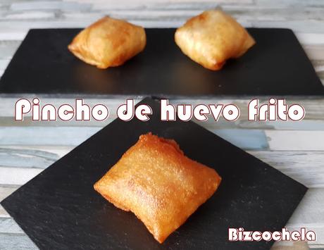 PINCHO DE HUEVO FRITO CON PATATAS Y BACON