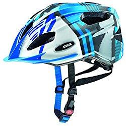 Uvex Quatro Junior - Casco de ciclismo para niños, color azul / plata, talla 50-55