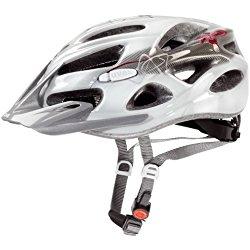 Uvex Onyx - Casco de ciclismo, color blanco / línea rojo, talla 52-57