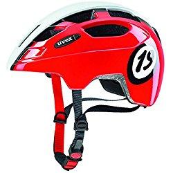 Uvex Finale Jr 1926 - Casco de ciclismo para niños, color blanco / rojo, talla 51-55