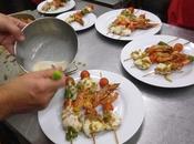 Brochetas Rape Langostinos.