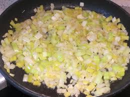 Pastelón de gambas y puerro, y jamón bajo en calorias y queso