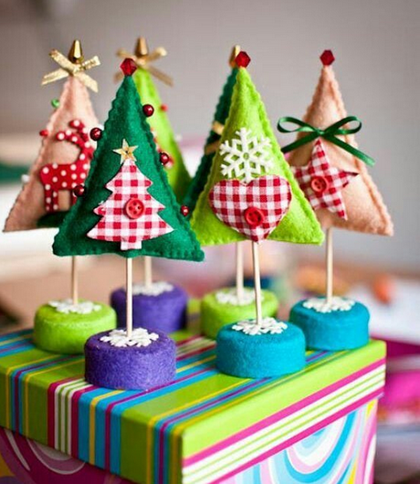 7 diy mini Arboles de Navidad