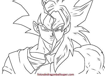 dibujos para colorear goku super saiyan 4 pintar