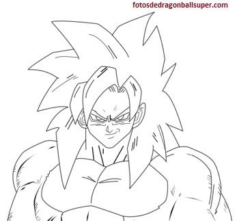 dibujos para colorear goku super saiyan 4 dibujar