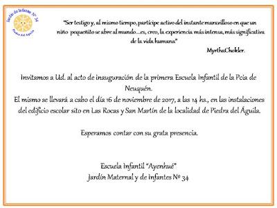 Inauguran en Piedra del Aguila la primera Escuela Infantil Maternal de la provincia