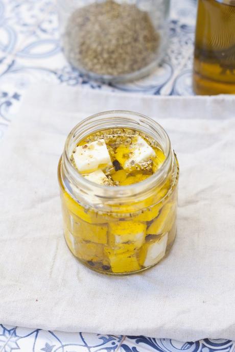 Queso feta especiado con AOVE Queso feta especiado con AOVE