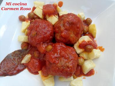 ALBÓNDIGAS A LA JARDINERA