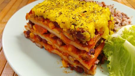 Lasaña de judías al estilo mexicano