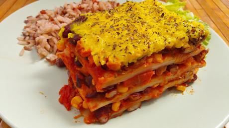 Lasaña de judías al estilo mexicano