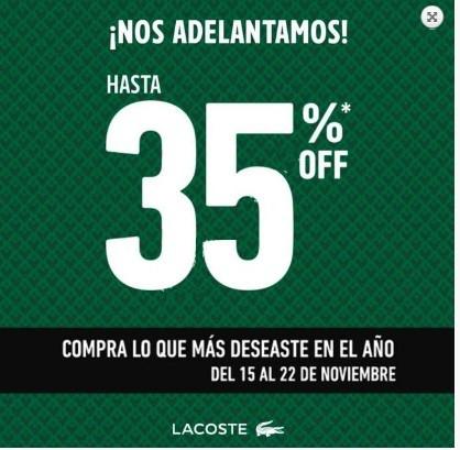 Ofertas de  Lacoste para el Buen Fin 2017