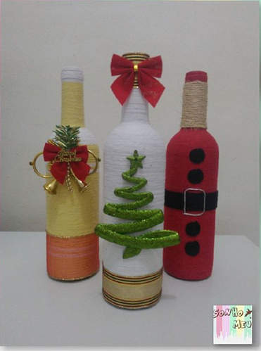 20 Diy botellas decoradas de Navidad - Paperblog