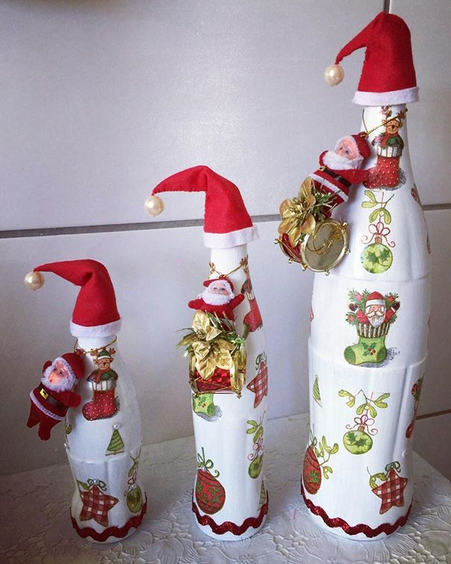 20 Diy botellas decoradas de Navidad