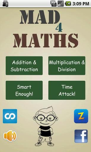 Juego Mad 4 Maths android para que niños aprendan Aritmética