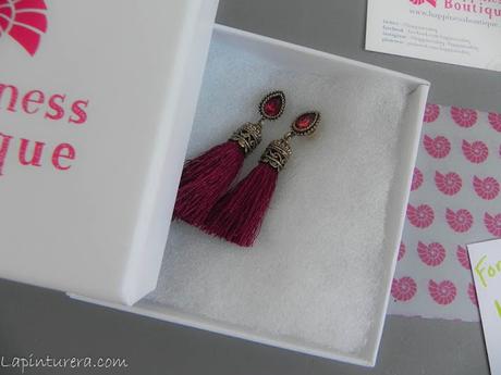 Happyness Boutique: Complementos originales y con glamour 03 pendientes de flecos burdeos
