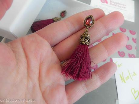 Happyness Boutique: Complementos originales y con glamour 04 pendientes de flecos burdeos