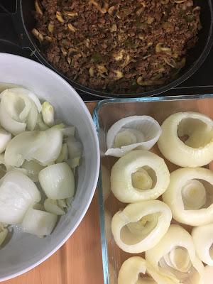 Cebollas Rellenas De Carne Y Champiñones