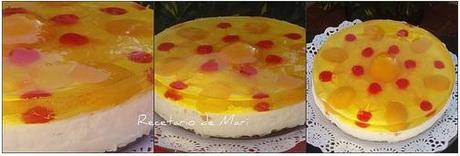 TARTA DE PIÑA Y MELOCOTON