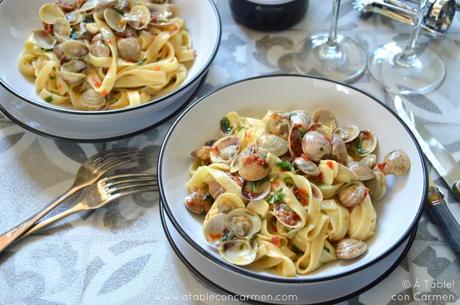 Tagliatelle con Chirlas y Tomates deshidratados