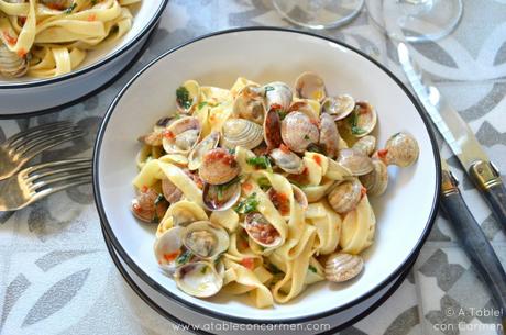Tagliatelle con Chirlas y Tomates deshidratados
