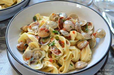 Tagliatelle con Chirlas y Tomates deshidratados