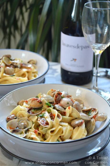 Tagliatelle con Chirlas y Tomates deshidratados