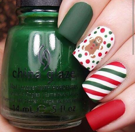 Modelos de decoraciòn de uñas para Navidad 2017