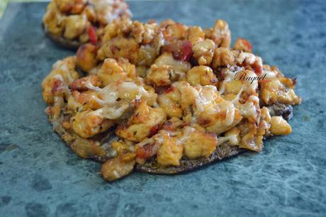 Apagallums rellenos de pollo y verduras gratinados al horno