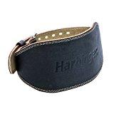 Harbinger Padded Leather Contoured Weightlifting Belt with Suede Lining and Steel Roller Buckle, 6-Inch, Medium
