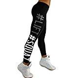 Gillberry Women's Workout Leggings Fitness Sports Running Yoga Athletic Pants (M, Black)