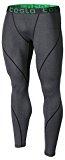 TM-MUP19-ZDG_X-Large Tesla Men's Compression Pants Baselayer Cool Dry Sports Tights Leggings MUP19