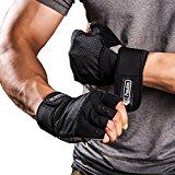Weight Lifting Gloves with Integrated Wrist Wrap, Light Microfiber & Anti-Slip Silica Gel Grip Glove for Gym Workout, CrossFit, Weightlifting, Powerlifting, and Running—Pair