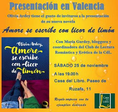 Presentación en Valencia AMORE SE ESCRIBE CON LICOR DE LIMÓN